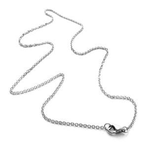 Thin Stainless Steel Necklace Chain, 1.5mm, Cable Link, Silver Color, Not Plated, Hypoallergenic, Non Tarnish Jewelry Womens image 3