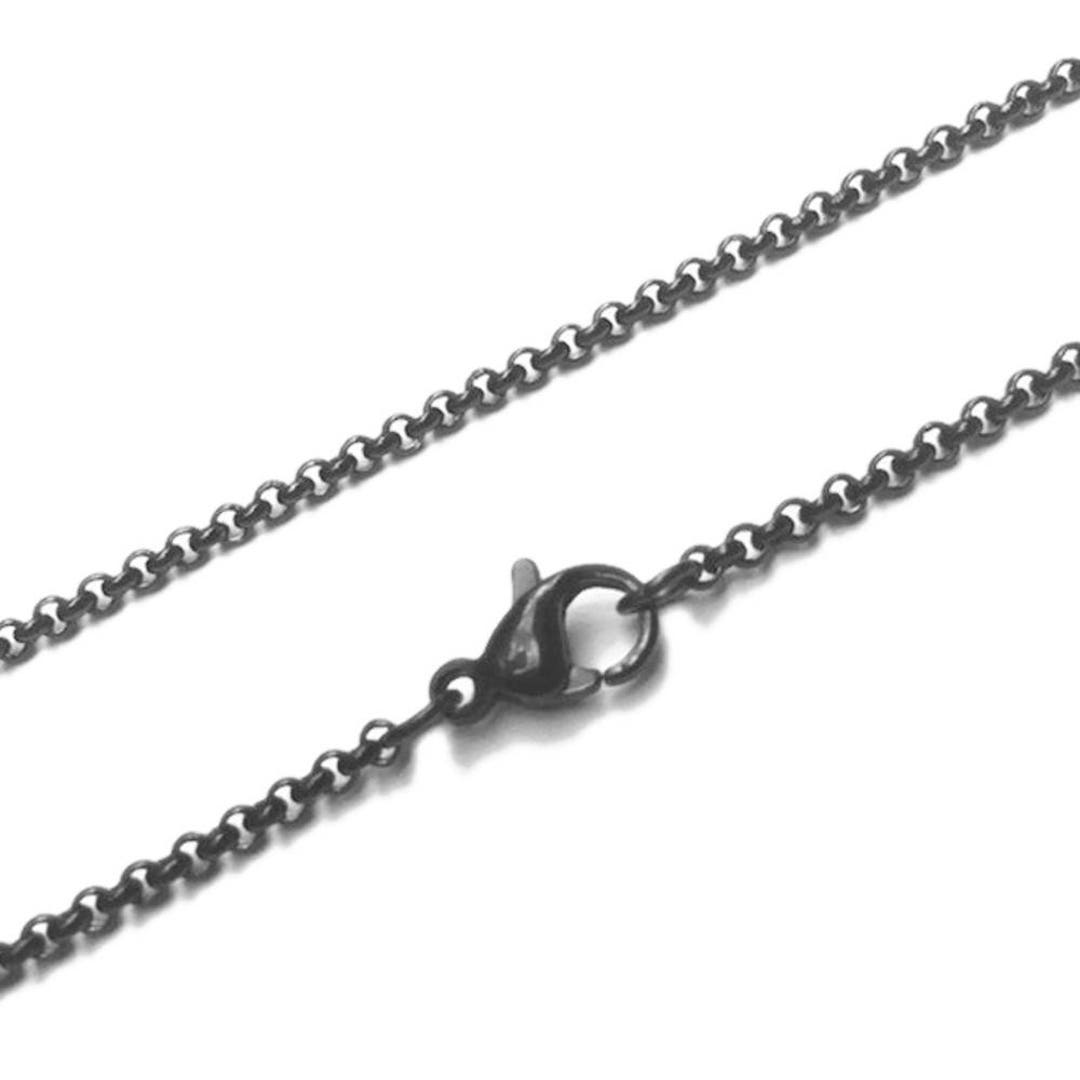 Black Necklace Chain, Stainless Steel Jewelry, Rolo, 16 to 30 Inch. 2mm Diameter, Round Link