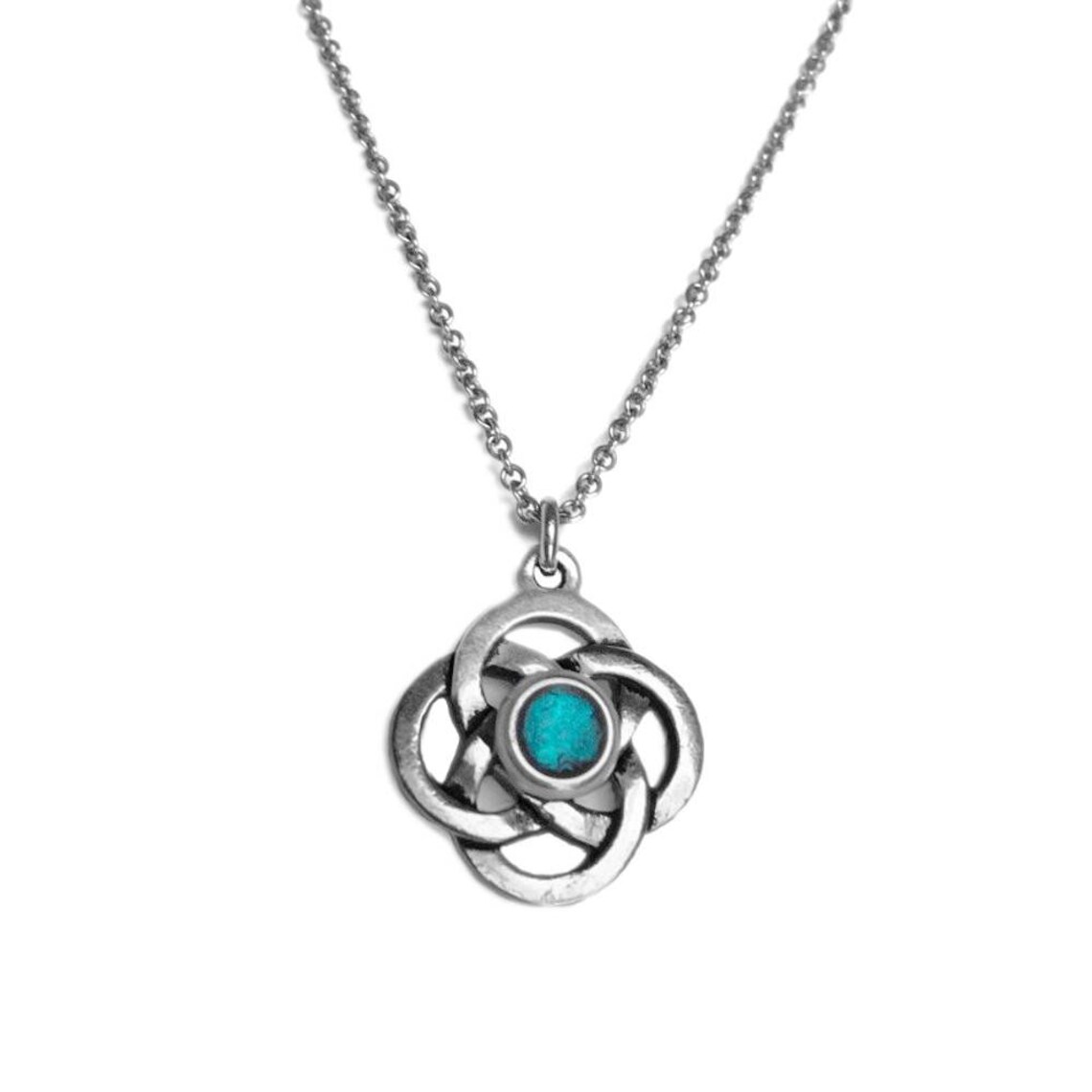 Silver Celtic Knot Necklace Irish Jewelry Infinity Design Etsy