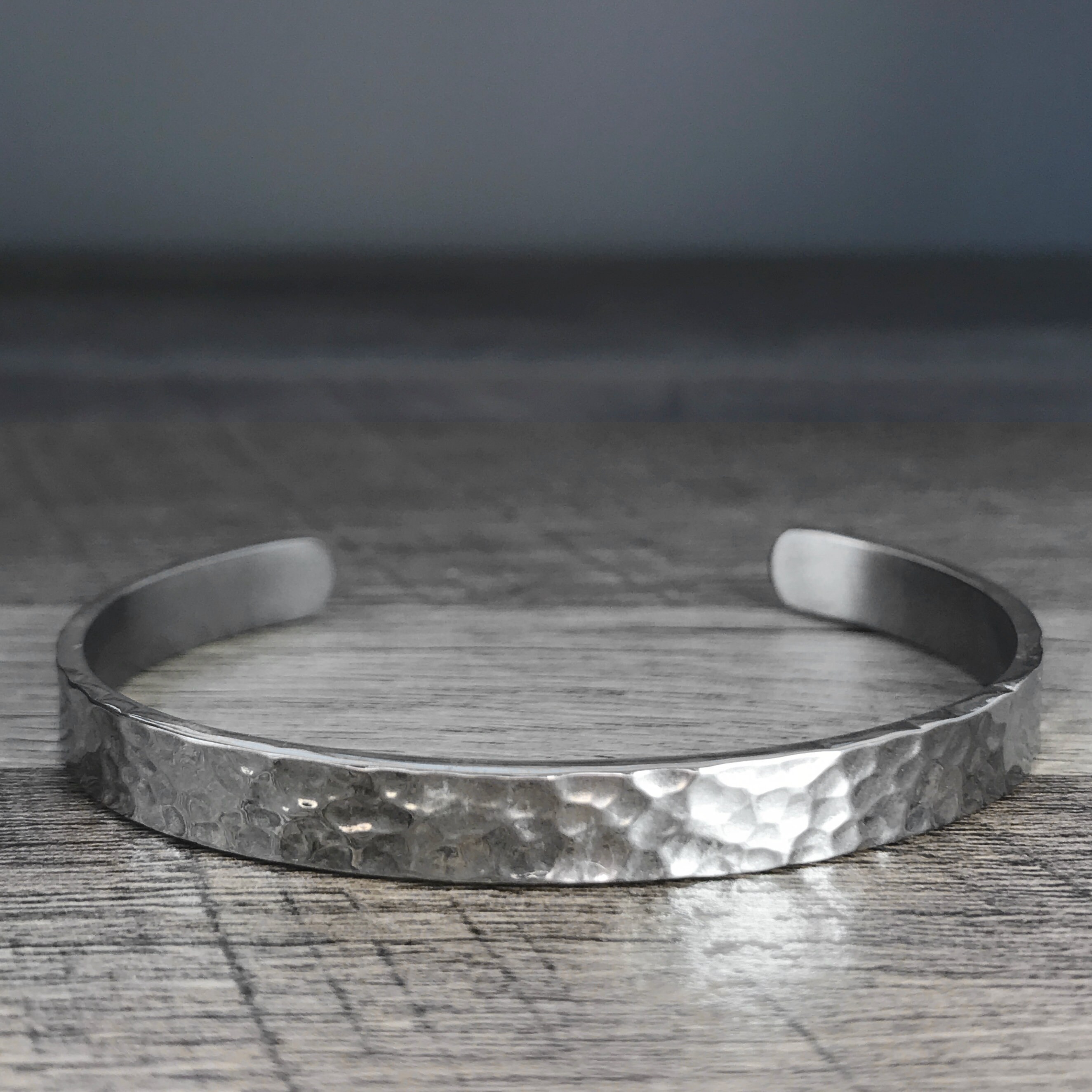 Mens hammered cuff bracelet deals