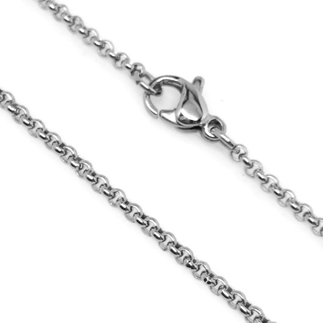 Stainless Steel Necklace Chain, 2mm, Lobster Clasp Closure, Rolo Chain