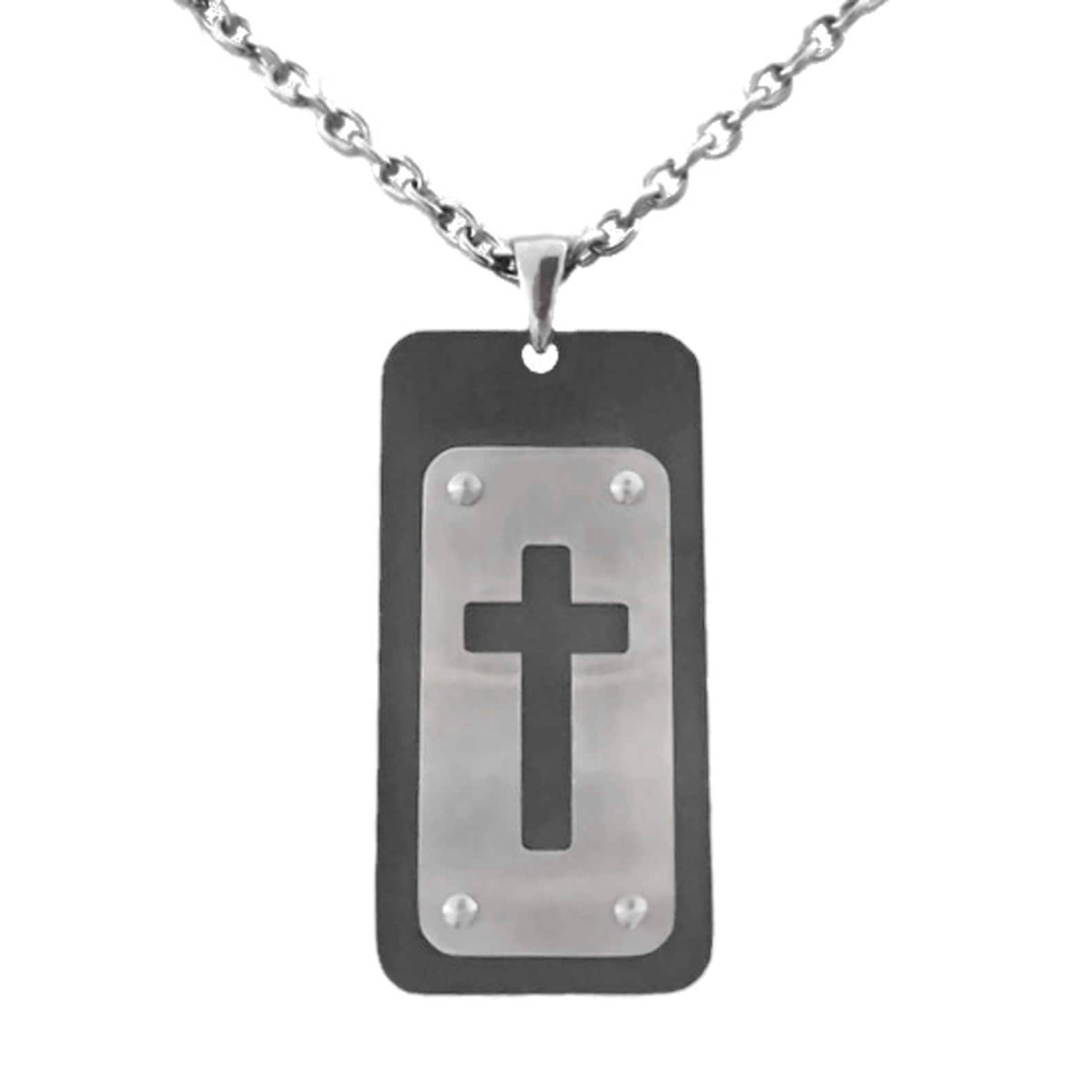 Cross Necklace Men Stainless Steel Jewelry Religious Pendant Etsy