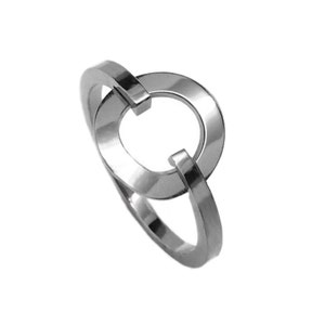 Silver Open Circle Ring, Stainless Steel Jewelry for Women, Infinity Ring, Gift for Girlfriend Size 5 9, Waterproof, Hypoallergenic image 2