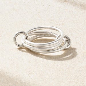 925 Sterling Silver Plain Multi Link Connector Rings, Handmade Stacking Rings, Silver Band Rings, Band For Women, Stackable Rings For Women