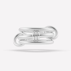Spinelli Killcoin Ring, 925 Sterling Silver Three plain Ring With 3 Small Interlocking Connector Spinner Ring, Silver Stacking Rings For her