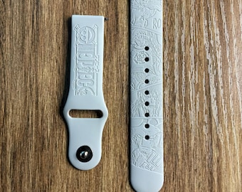 Pirates Themed Engraved Silicone Smart Watch Band
