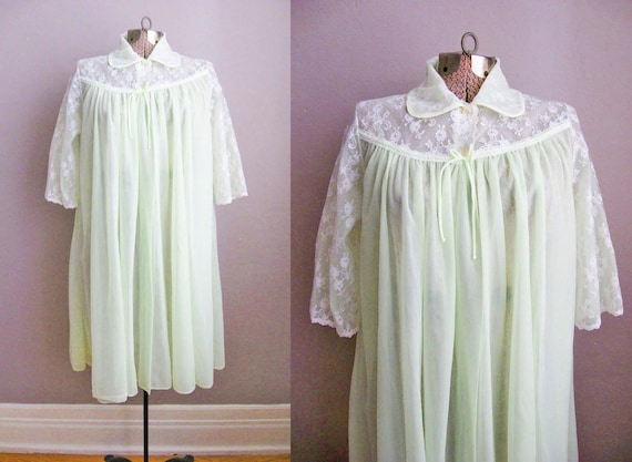 1950s Robe Vintage 50s Lingerie Negligee Peignoir