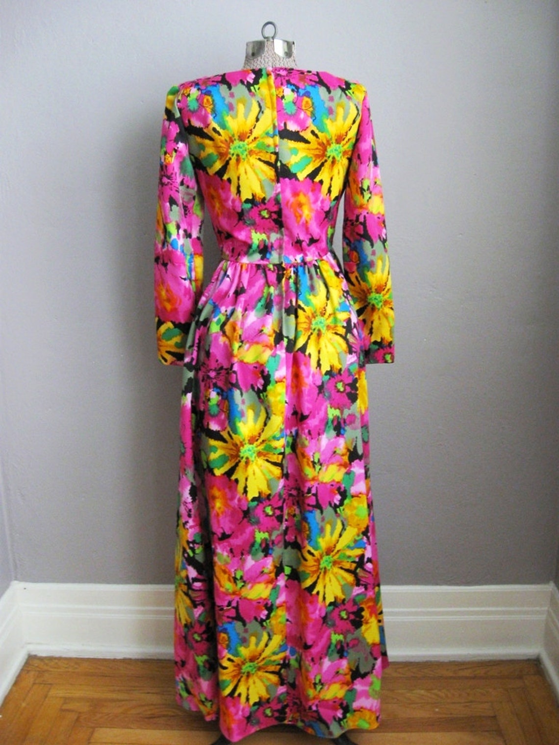1960s Vintage Dress Psychedelic Flower Print 60s Dress Junior - Etsy