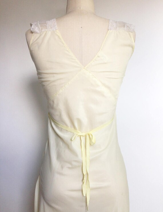 1940s Nightgown Yellow Vintage 40s Lingerie White… - image 6