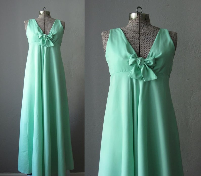 1960s Vintage Dress Maxi Dress 60s Bridesmaid Dress Seafoam - Etsy