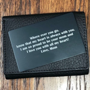 Scheda di inserimento portafoglio personalizzata, festa del papà, regalo di San Valentino personalizzato, regalo per figlio, marito, fidanzato, fratello, compleanno, anniversario