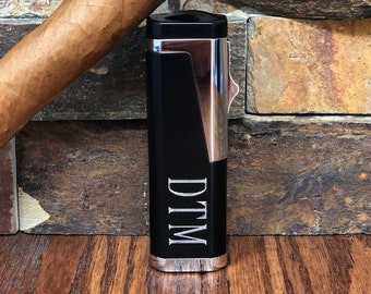 Personalized Triple Torch Cigar Lighter, Butane Lighter, Groomsman Gift, Gifts for Men, Best Man, Golfer Gift, Groomsmen, Fathers Day