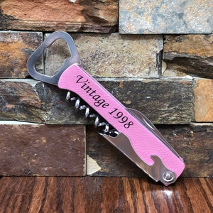 Wine Cork Screw, Bottle Opener, Personalized, Engraved Monogram, Bridesmaid Gifts, Wedding Favors, 21st Birthday, Bar, Kitchen, Mothers day