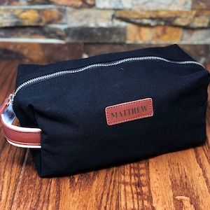 Personalized Canvas Dopp Kit, Travel bag, Toiletry Bag, Groomsmen, Gifts for Him, Anniversary, Graduation Gift, Fathers Day, College Gift