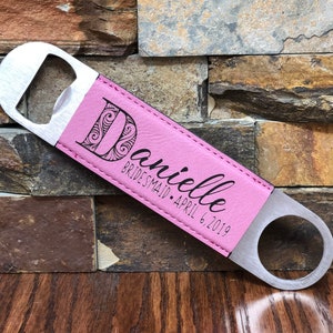 Pink Custom Engraved Bridesmaid Bottle Opener, Affordable, Personalized, Maid of Honor Gifts, Birthday, Bridal Shower Party, Favors, Unique