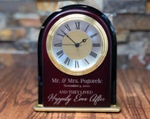 Personalized Mantle Alarm Clock, Custom Wedding Gift, Anniversary, Fathers Day, Office Desk, Promotion, Home decor, Couples, Retirement