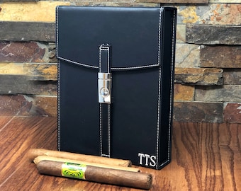 Cigar Travel Humidor Personalized - Gifts for Men- Groomsmen Gift- Best Man-Fathers Day- Husband- Father of the Bride- Groom - Christmas