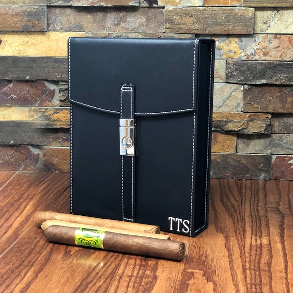 Cigar Travel Humidor Personalized - Gifts for Men- Groomsmen Gift- Best Man-Fathers Day- Husband- Father of the Bride- Groom - Christmas