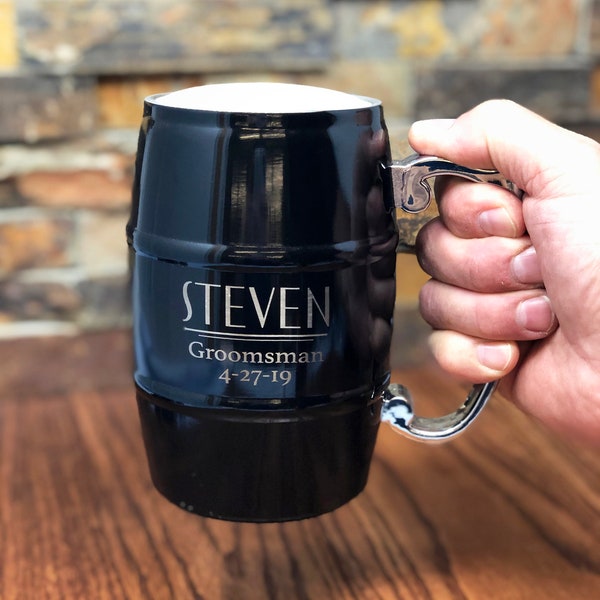 Personalized Stainless Steel Beer Mug, Vacuum Insulated Gifts for Him, Groomsmen, Fathers Day, Christmas, Anniversary, Valentines Day, Men