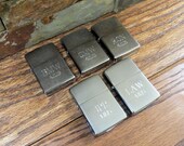 Set of 5 Personalized Zippo Lighter - Brushed Chrome - Wedding Party Gifts- Groomsmen Gift - Gifts for Men (495)
