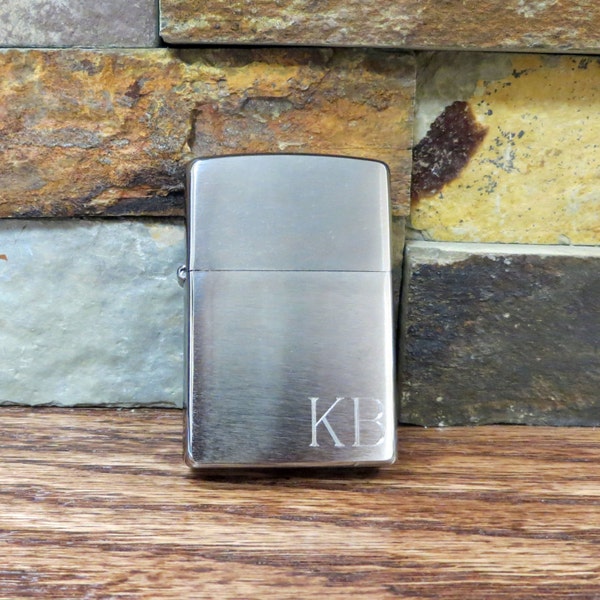 Zippo Lighter Personalized - Brushed Chrome - Groomsmen Gift - Gifts for Men -Christmas - Groom - Wedding - Father's Day - Birthday  (495)