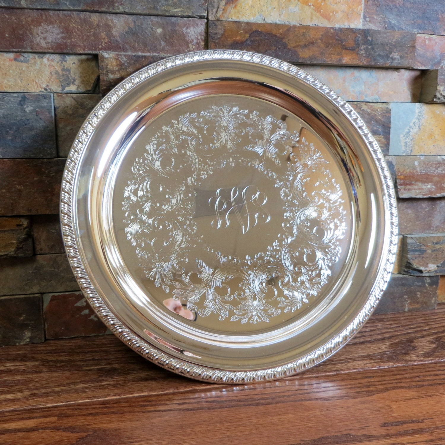 Personalized Serving Platter with Monogram Wedding Gift Etsy