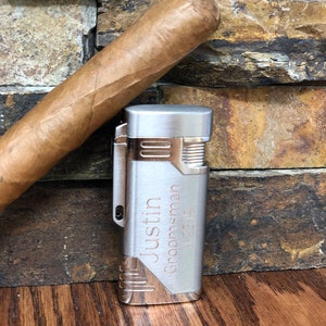Butane Cigar and Cigarette Lighter, Personalized Engraved Monogrammed Gift for Men and Women, Groomsmen, Fathers Day, Mothers Day, Christmas image 5