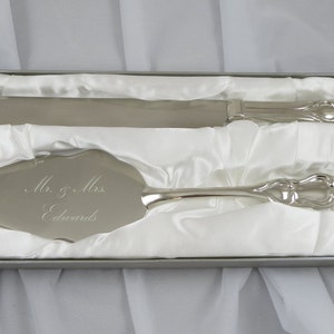 Personalized Wedding Cake Server and Knife Set Wedding Gift Wedding accessory Bridal Shower Rehearsal 592 image 2