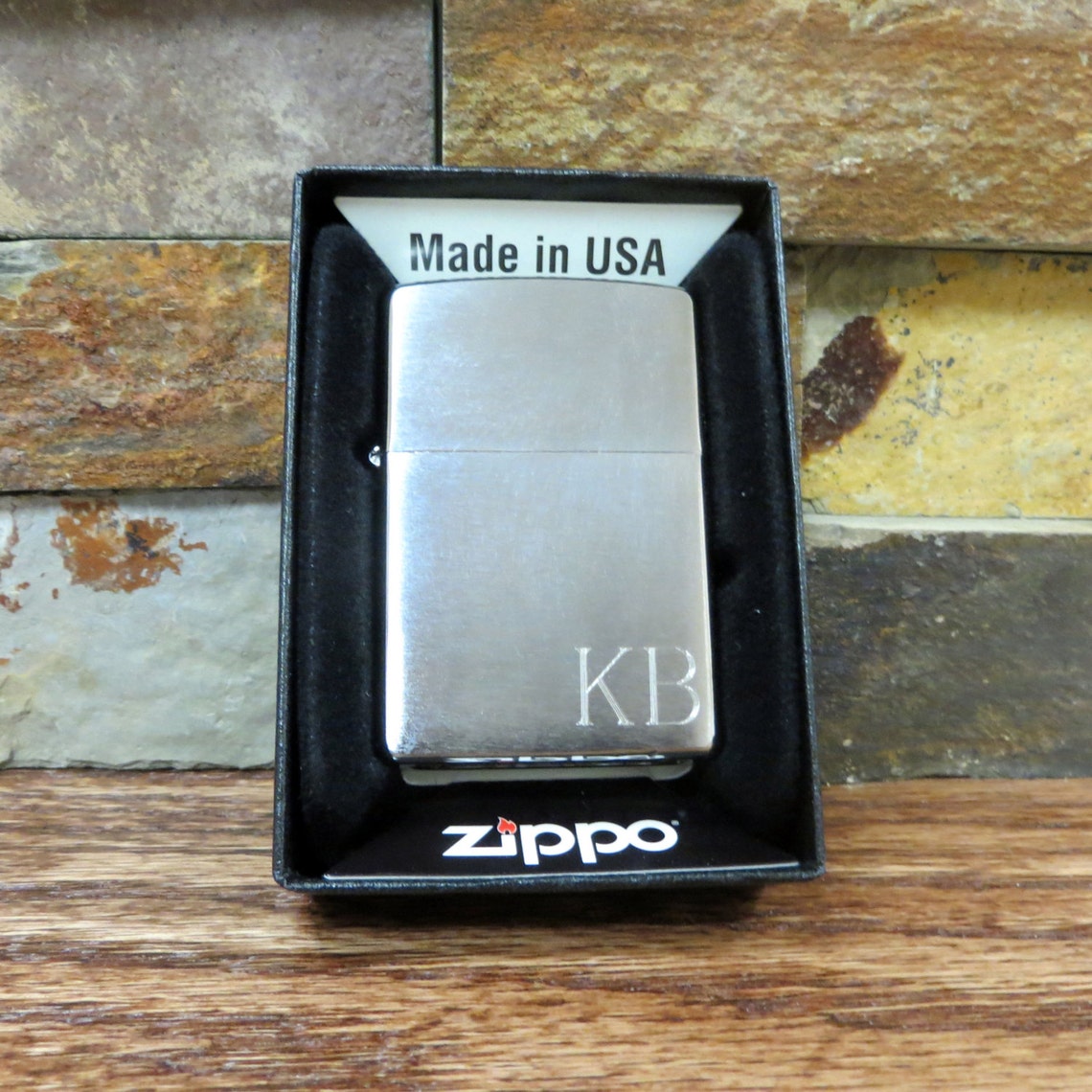 Set of 5 Personalized Zippo Lighter Brushed Chrome Wedding Etsy