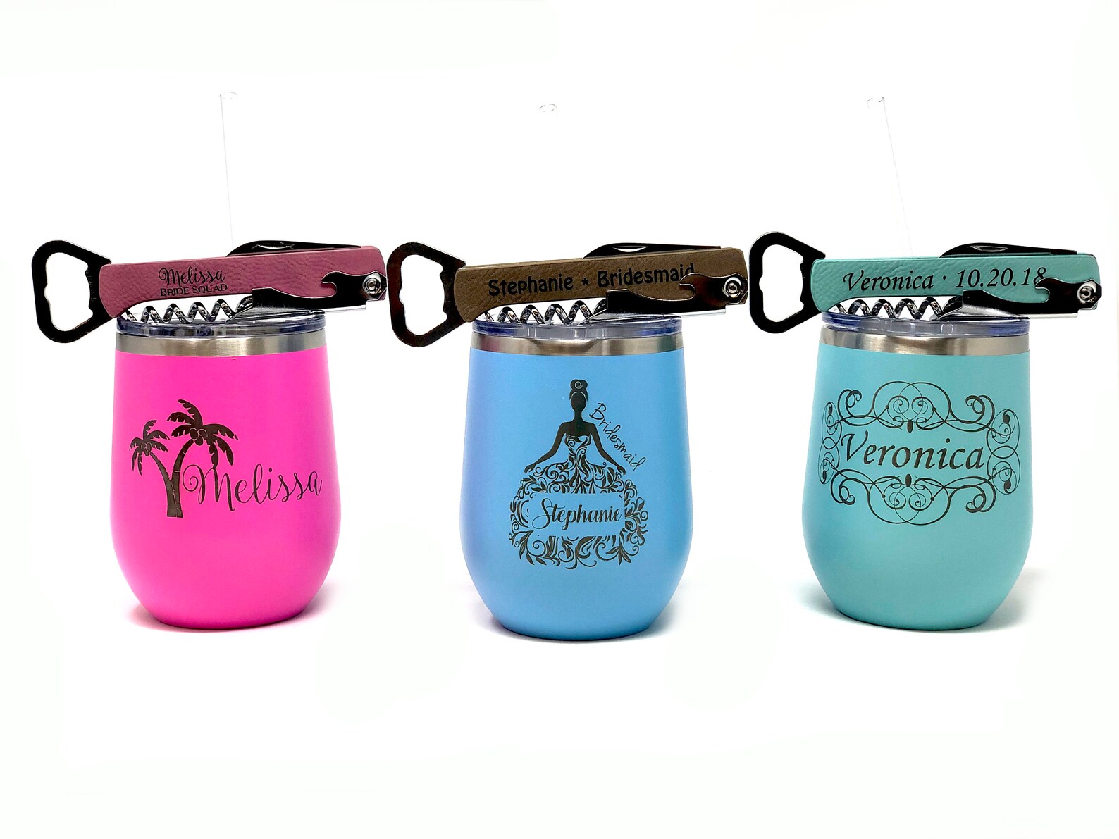 Personalized Wine Tumbler With Straw and Cork Screw Bottle Etsy