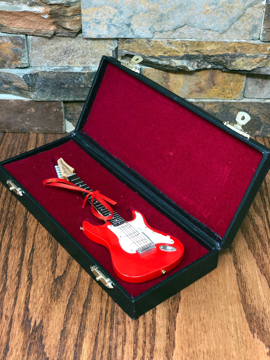 Mini Red Electric Guitar W/ Personalized Case Music Gift Etsy