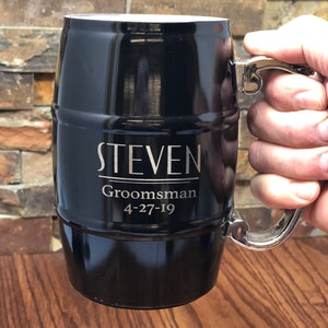 Personalized Stainless Steel Beer Mug, Vacuum Insulated Gifts for Him, Groomsmen, Fathers Day, Christmas, Anniversary, Valentines Day, Men image 2
