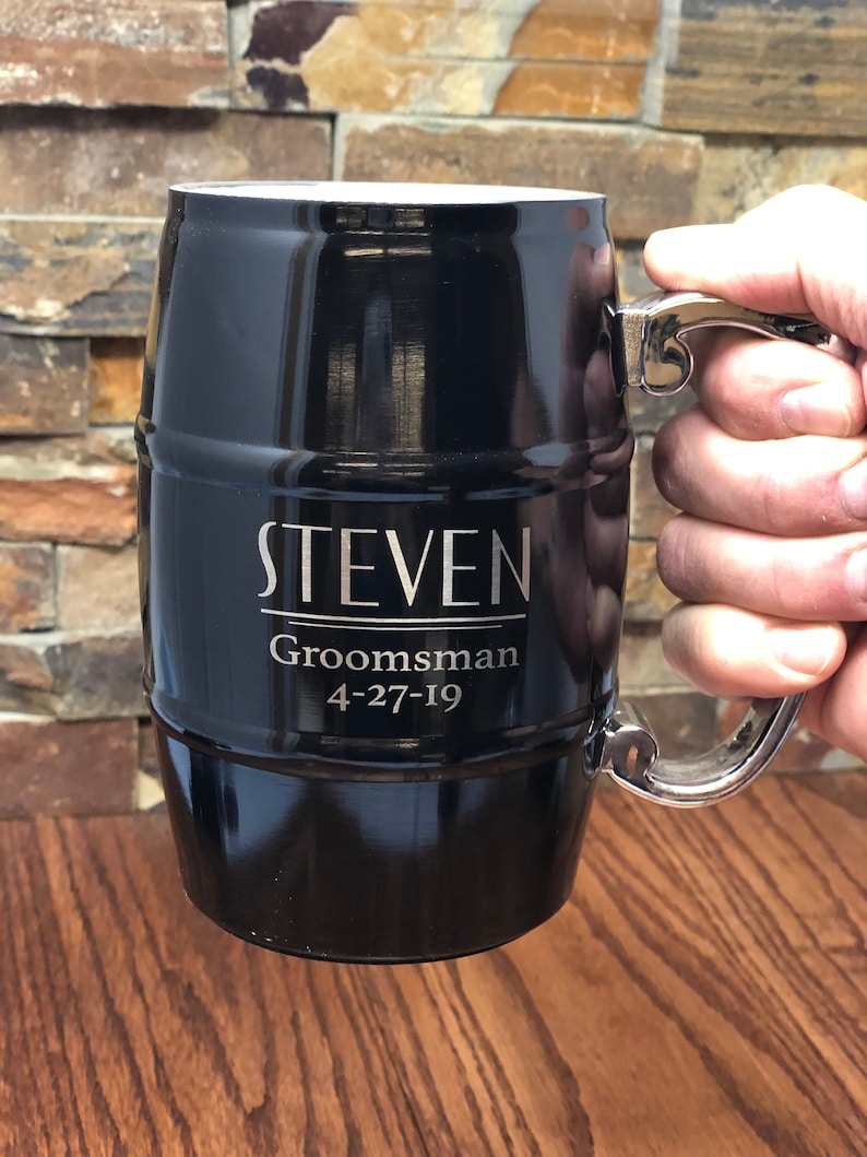 Personalized Stainless Steel Beer Mug, Vacuum Insulated Gifts for Him, Groomsmen, Fathers Day, Christmas, Anniversary, Valentines Day, Men image 2