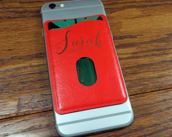 Personalized I phone Card Holders, Smart Phone, Monogrammed Card Holder