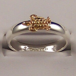 14k Gold and Sterling Silver Stacking Sea Turtle Ring