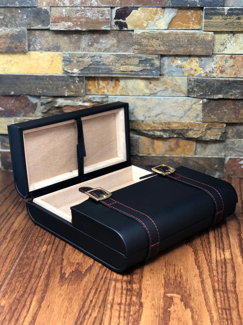 Leather Cigar Humidor Custom Personalized Best Man Unique Etsy
