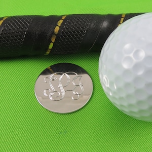 Personalized Golf Ball Marker Sterling Silver, Groomsmen, Gifts for her, Gifts for Him, Graduation, 25th Wedding Anniversary, Fathers Da