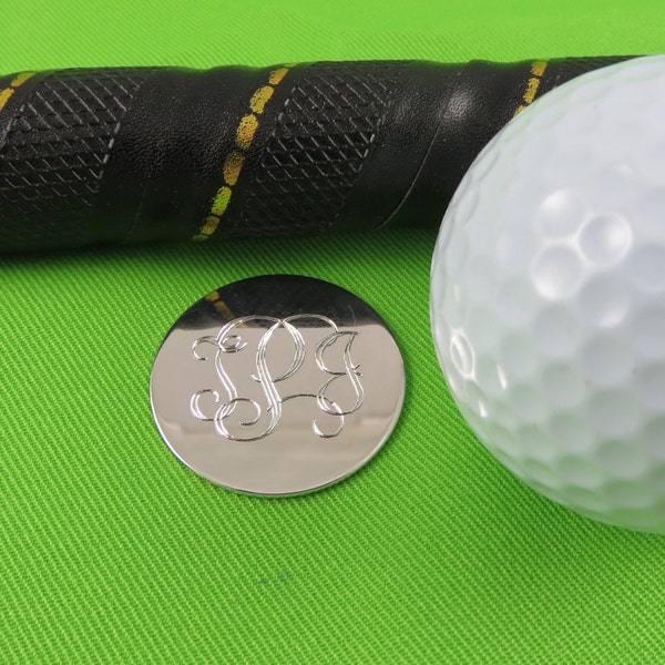 Golf Ball Marker - Personalized - Sterling Silver - Golfer Gift - Groomsmen Gift - Ladies Golf Gift