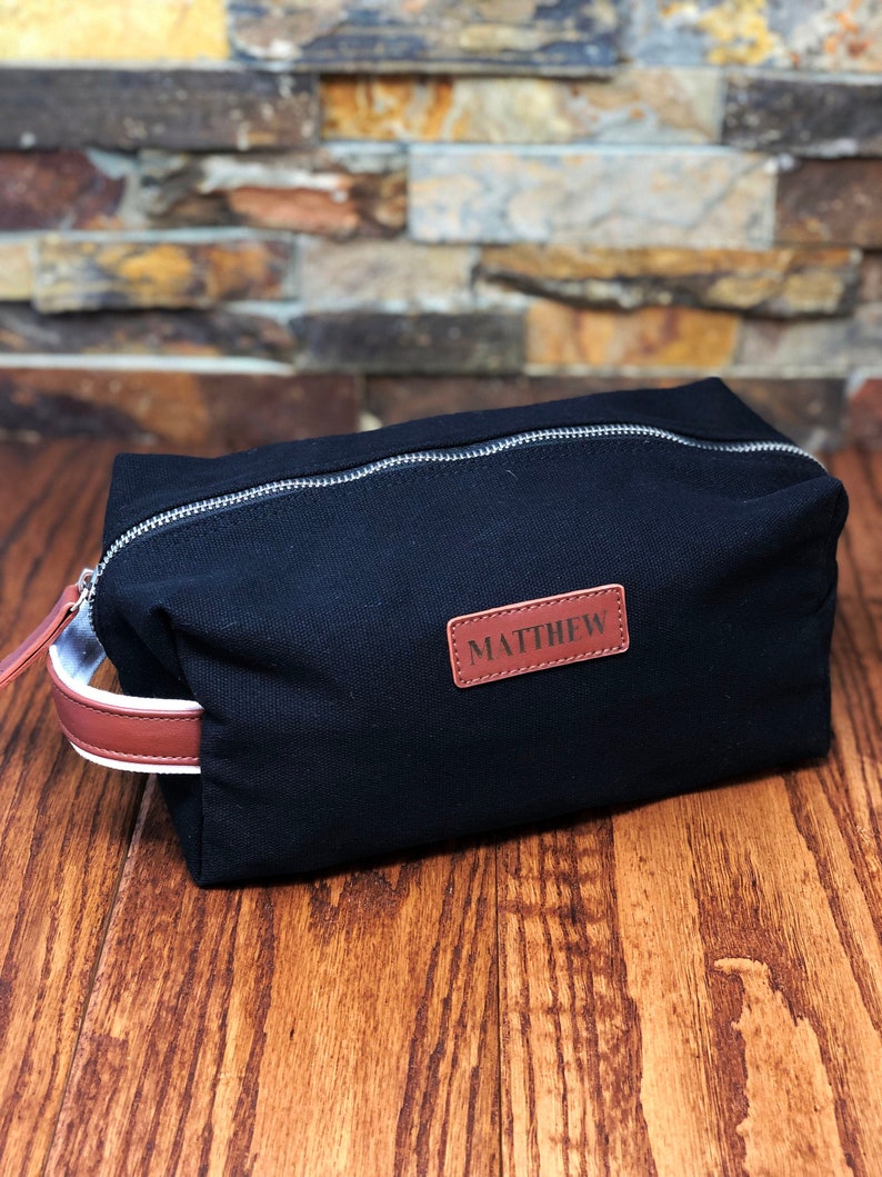 Personalized Canvas Dopp Kit Travel Bag Toiletries Etsy