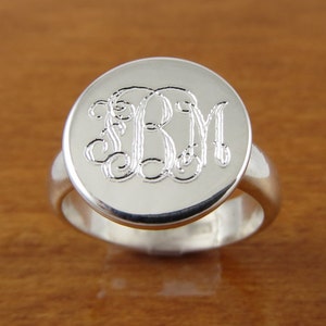 Monogram Ring- Initial Ring- Personalized Ring- Engraved Ring-Bridesmaids Ring-Womens Gift- Monogrammed Ring- Sterling Silver