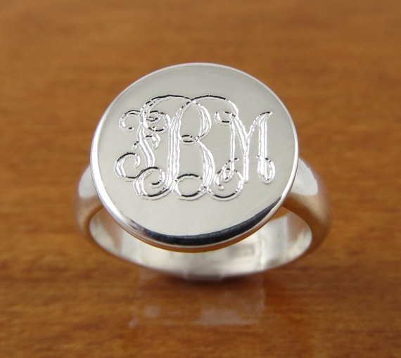 monogram ring silver