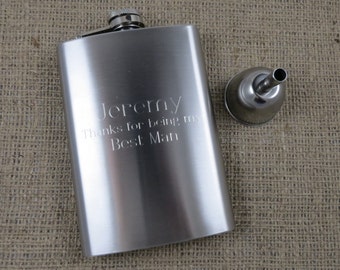 8oz Flask with Funnel - Groomsmen - Gifts for men - Best Man