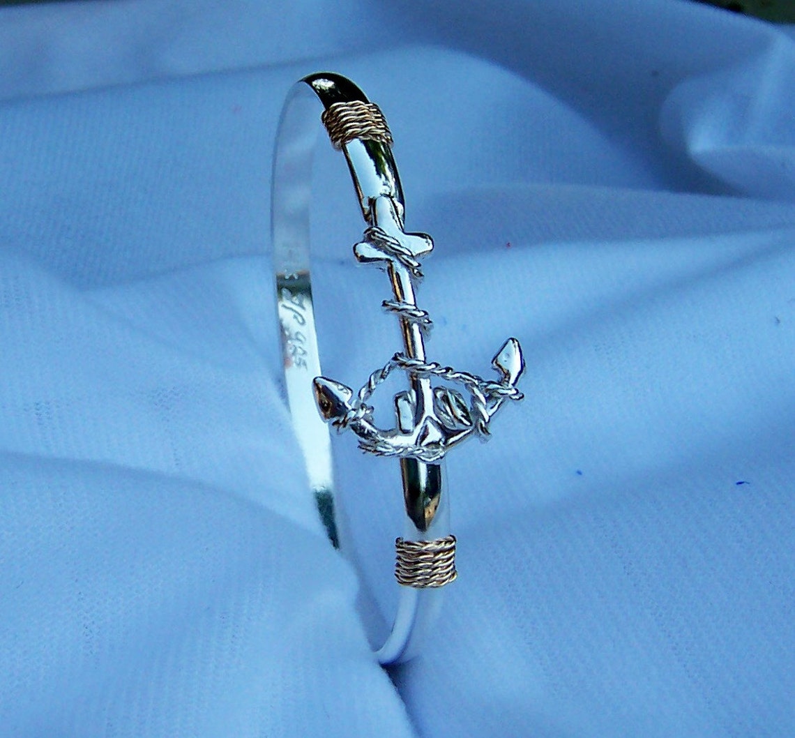 Nautical Anchor Bracelet Hand Crafted on Cape Cod 14k Gold and - Etsy