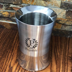 Wine Chiller Personalized Made of Stainless Steel, Kitchen, House Warming Gift, Christmas, Anniversary, Monogrammed Entertaining Wine Bucket image 5