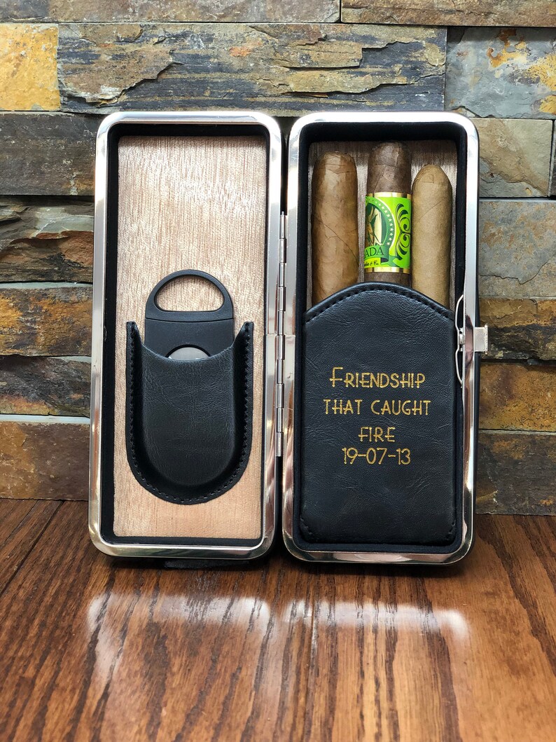 Groomsmen Gift Personalized Cigar Case Gifts for Men Fathers Etsy