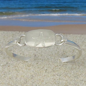 Sterling zilver gegraveerd zeesterren armband