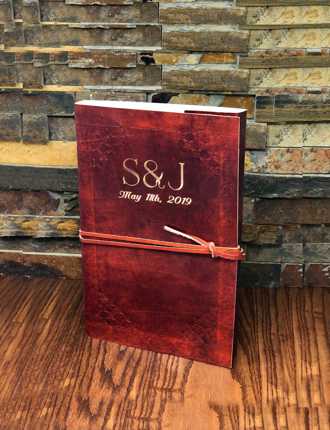 Personalized Leather Journal Wedding Guest Book Diary Birthday Mother's ...