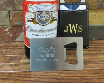 Credit Card Bottle Opener - Gifts for Men  - Groomsmen Gifts - Bar Accessories - (923)
