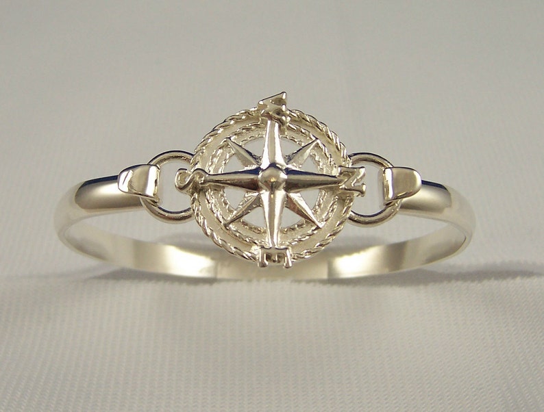 Sterling Silver Compass Rose Bracelet Etsy
