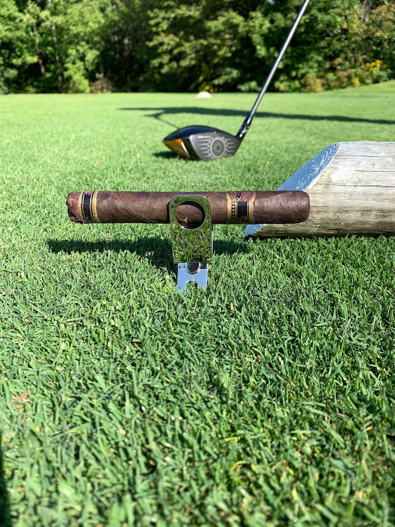 Personalized Golf Divot Tool with Cigar Holder Golfer Cigar Etsy